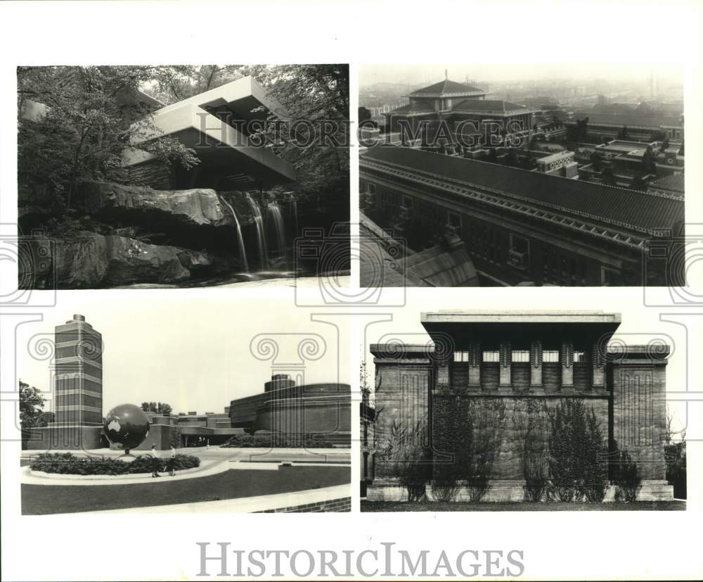 1998 Press Photo Frank Lloyd Wright Buildings and Architecture on Ken Burns Film- Historic Images