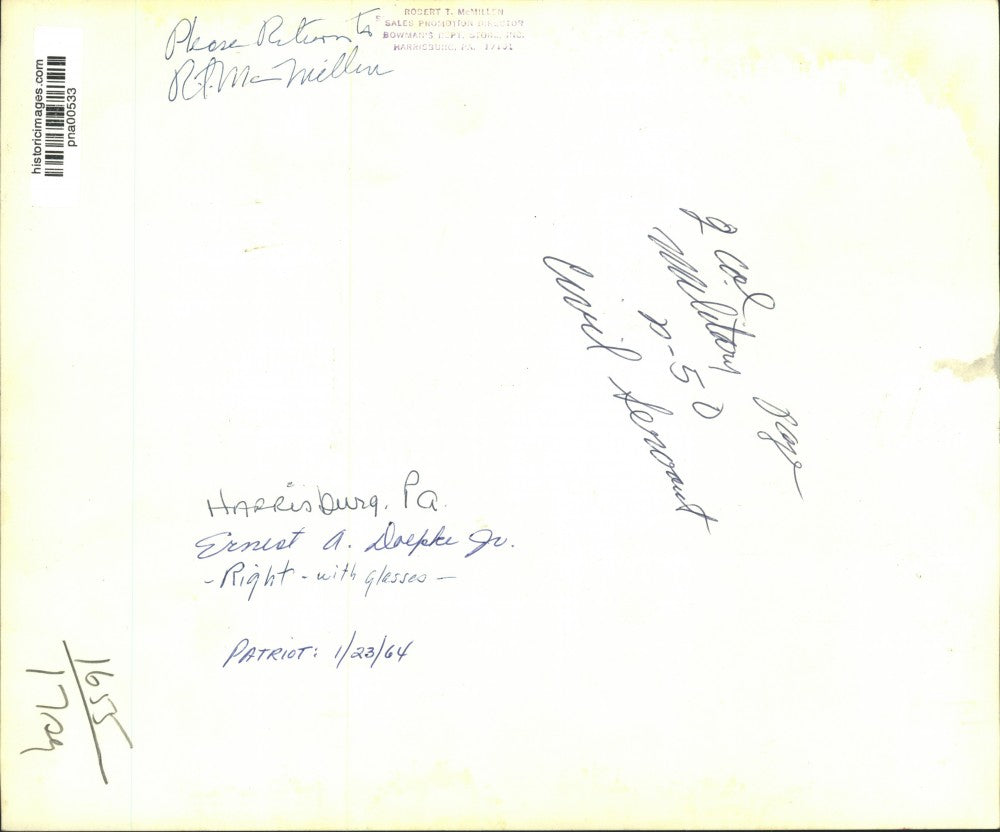 1964 Press Photo Ernest A. Dolpke Jr and Colleague in Harrisburg, Pennsylvania