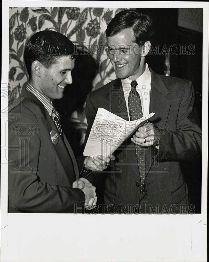 1992 Press Photo Albert Masland with Ted Blosser at Presentation - pna01754- Historic Images