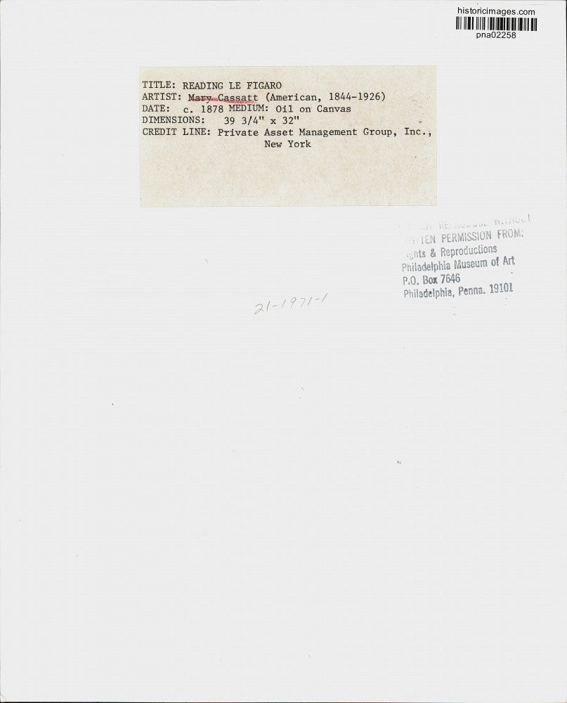 1878 Press Photo "Reading Le Figaro" Oil Painting by Artist Mary Cassatt