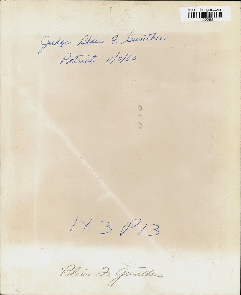 1960 Press Photo Judge Blair F. Gunther - pna02265