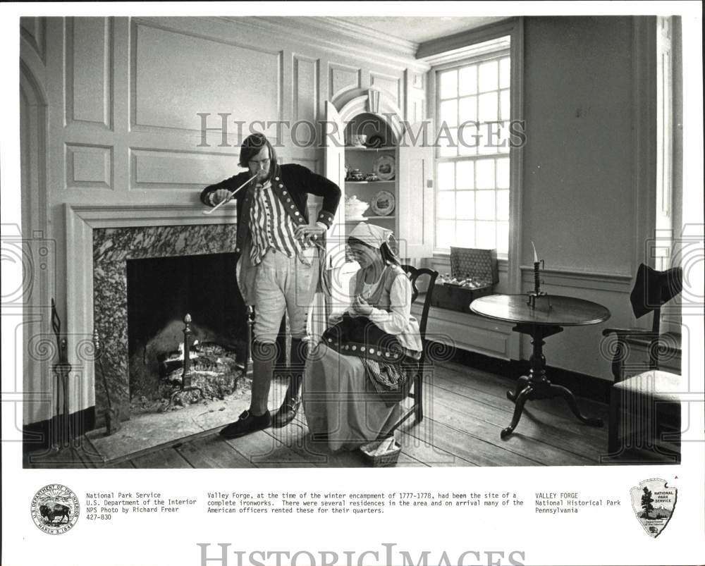 Press Photo Re-Enactors at Valley Forge National Historical Park in Pennsylvania