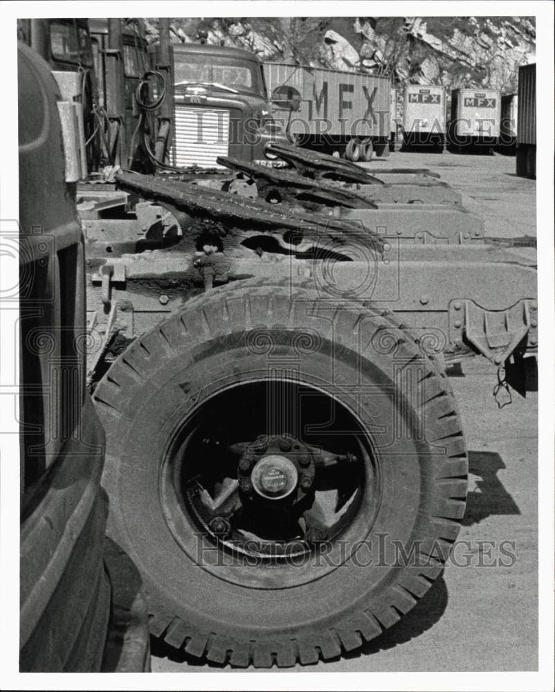 1967 Press Photo Tractor Trailer 5th Wheels on Cameron Street in Harrisburg