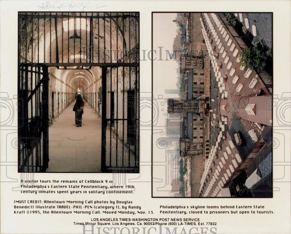 1995 Press Photo Eastern State Penitentiary in Philadelphia, Pennsylvania- Historic Images