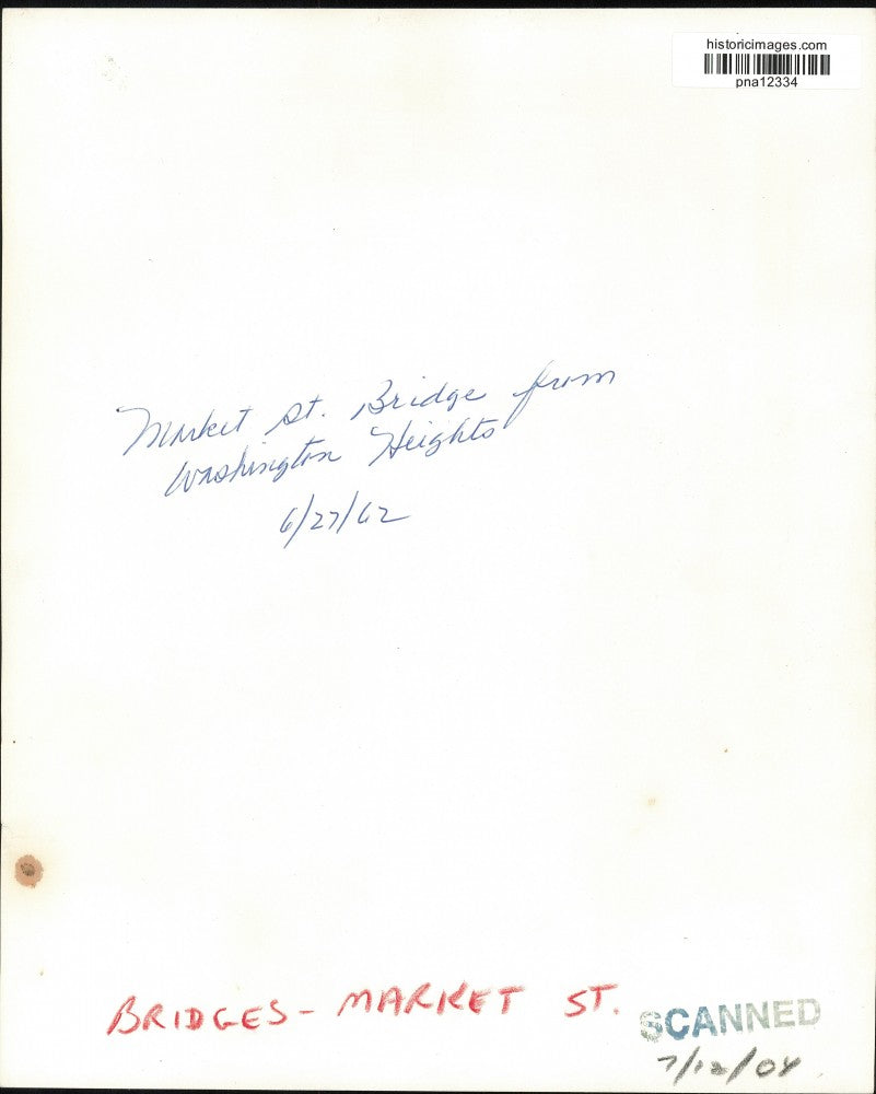 1962 Press Photo Construction at Market Street Bridge Near Washington Heights