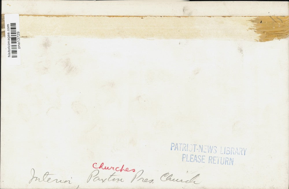 Press Photo Paxton Presbyterian Church Interior Pulpit and Pews - pna13729
