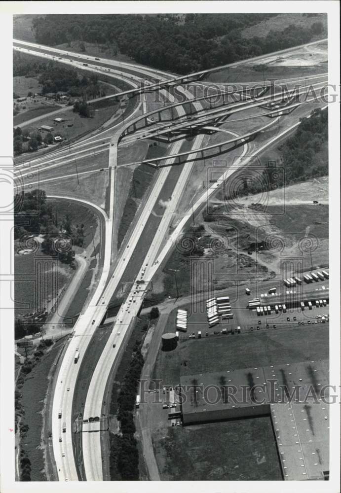 1978 Press Photo Aerial View of 81 Interchange Highways and River Relief Route