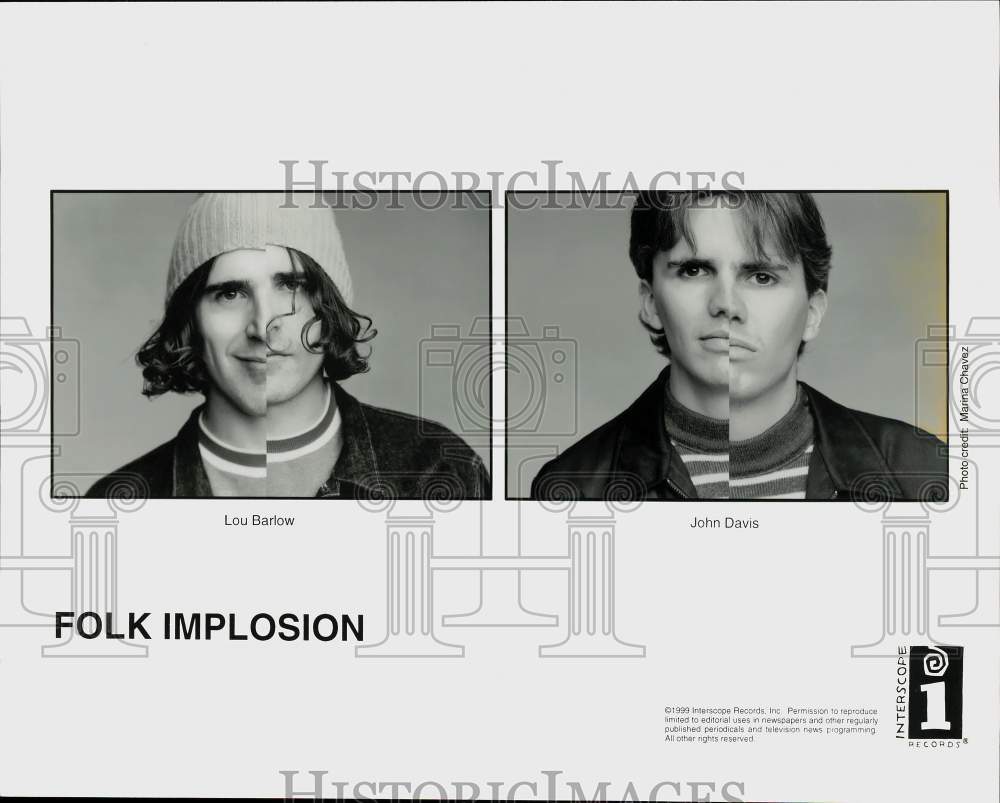 1999 Press Photo Lou Barlow and John Davis of Musical Group Folk Implosion- Historic Images