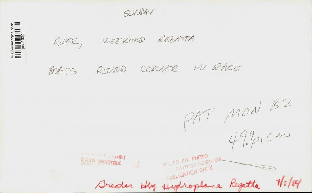 1984 Press Photo Boats Racing at Greater Harrisburg Hydroplane Regatta