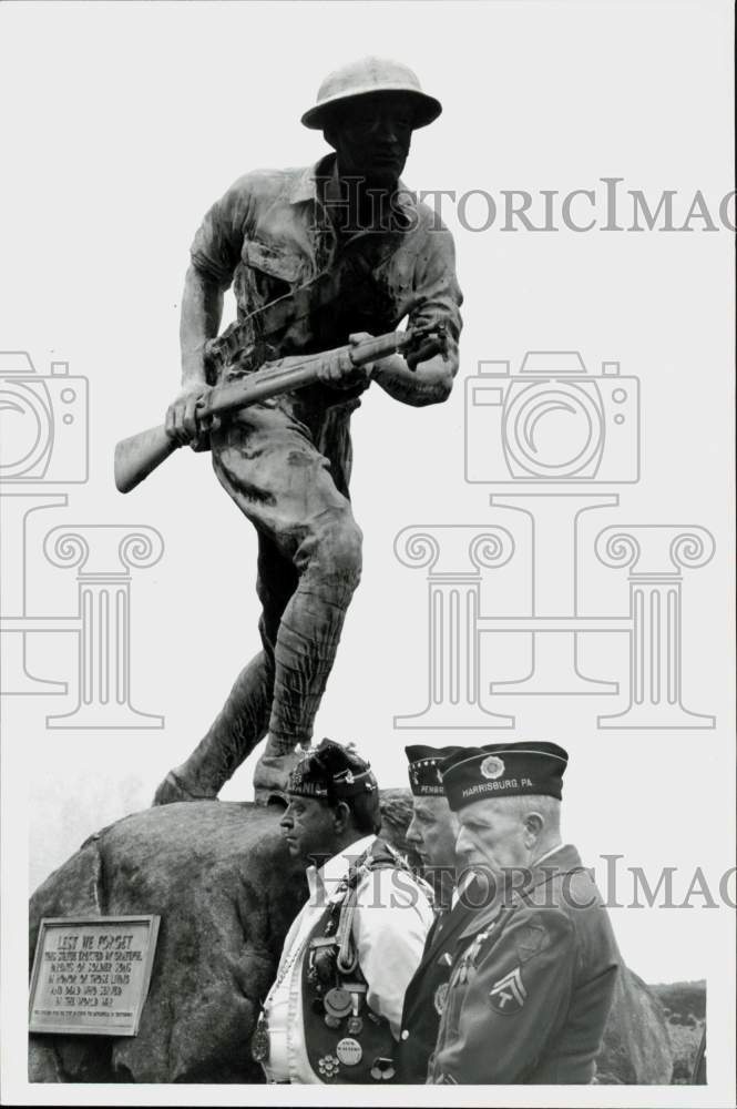 1978 Press Photo American Legion Post 27 members at Buddy Monument Ceremony
