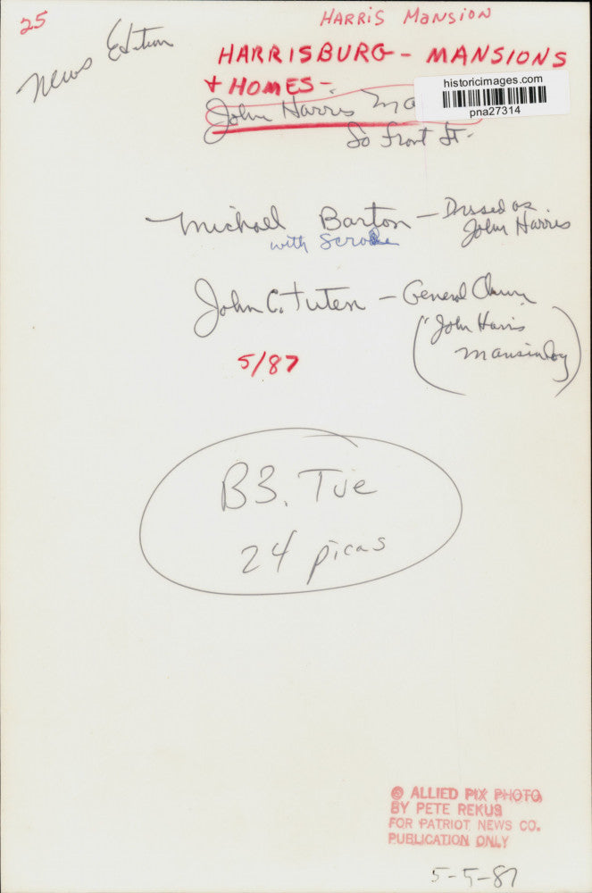 1987 Press Photo Michael Barton and John C. Tuten at the John Harris Mansion