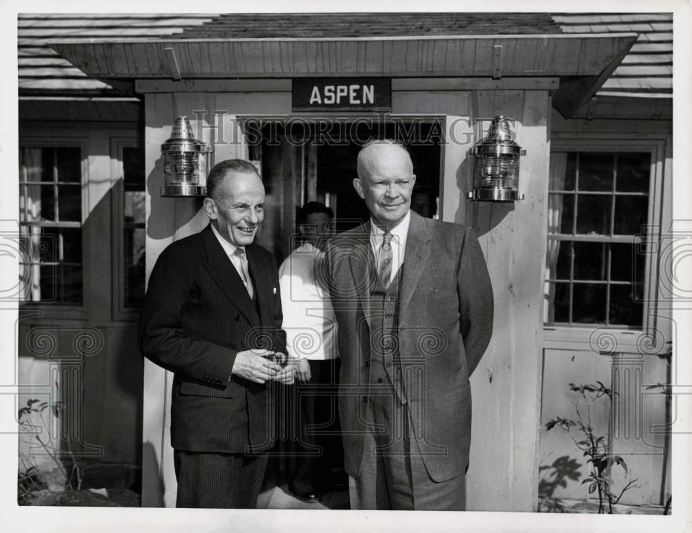 1960 Press Photo Presidents Eisenhower and Alberto Lleras Camargo in Maryland- Historic Images