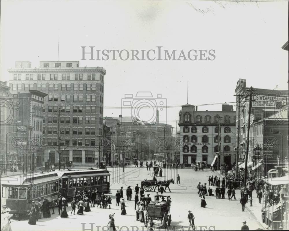 Press Photo Market Square in early Harrisburg, PA- before 1900 - pnx02279- Historic Images