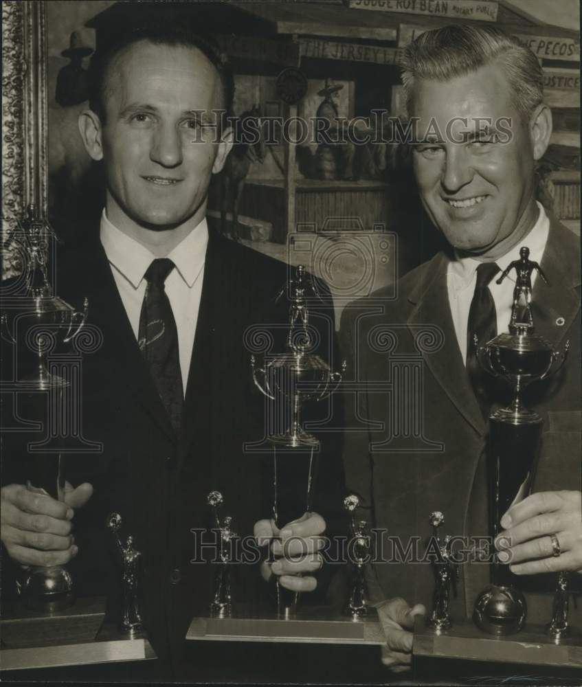 1966 Press Photo Gerald Billmeier, Michael Velasco of San Antonio Aquatic Club- Historic Images