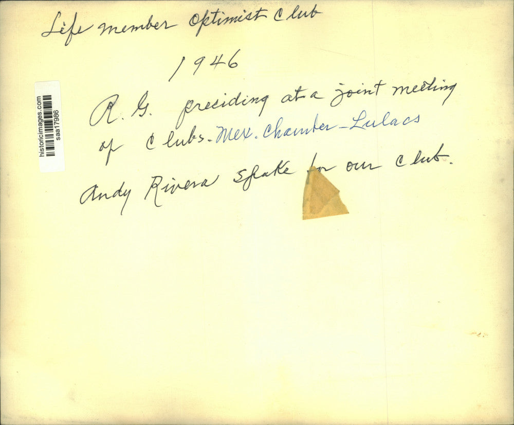 1946 Press Photo R. G. presiding at a joint meeting of clubs, Texas - saa17986