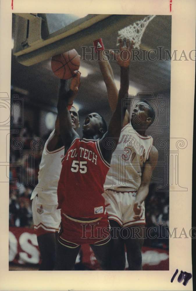 Press Photo Judson and Fox Tech High School Basketball Players at Game- Historic Images