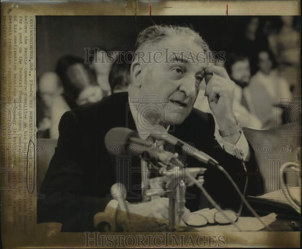 1974 Press Photo James H. Quello, Senate Communications Commission, Washington