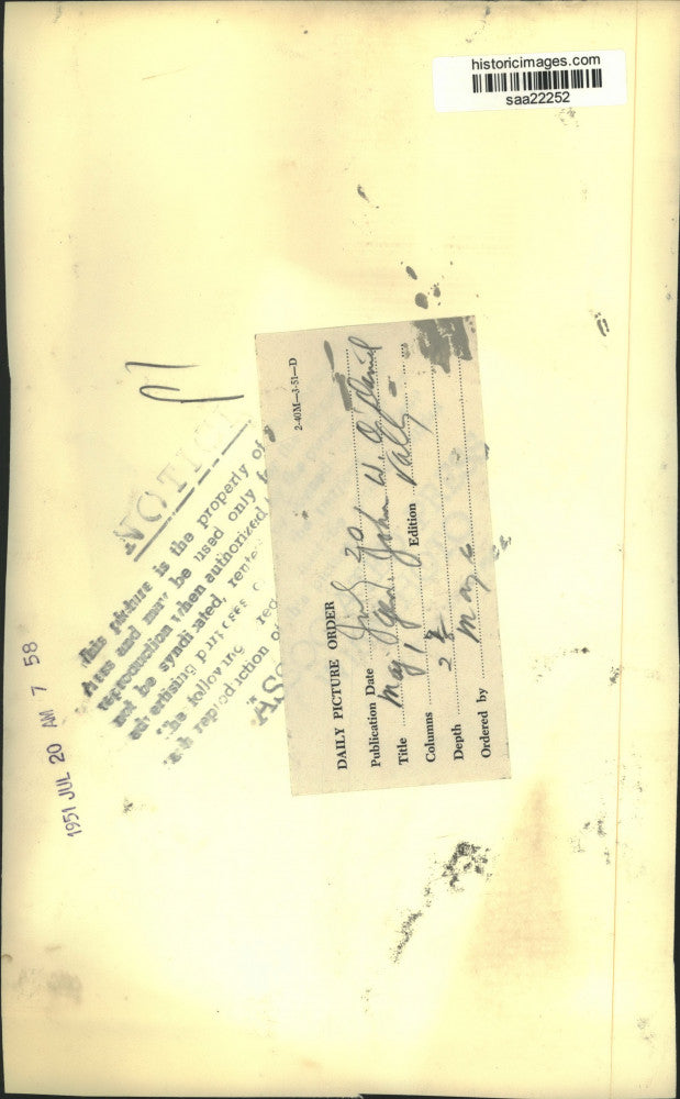 1951 Press Photo Major General John W. O'Daniel, with U.S. First Corps in Korea