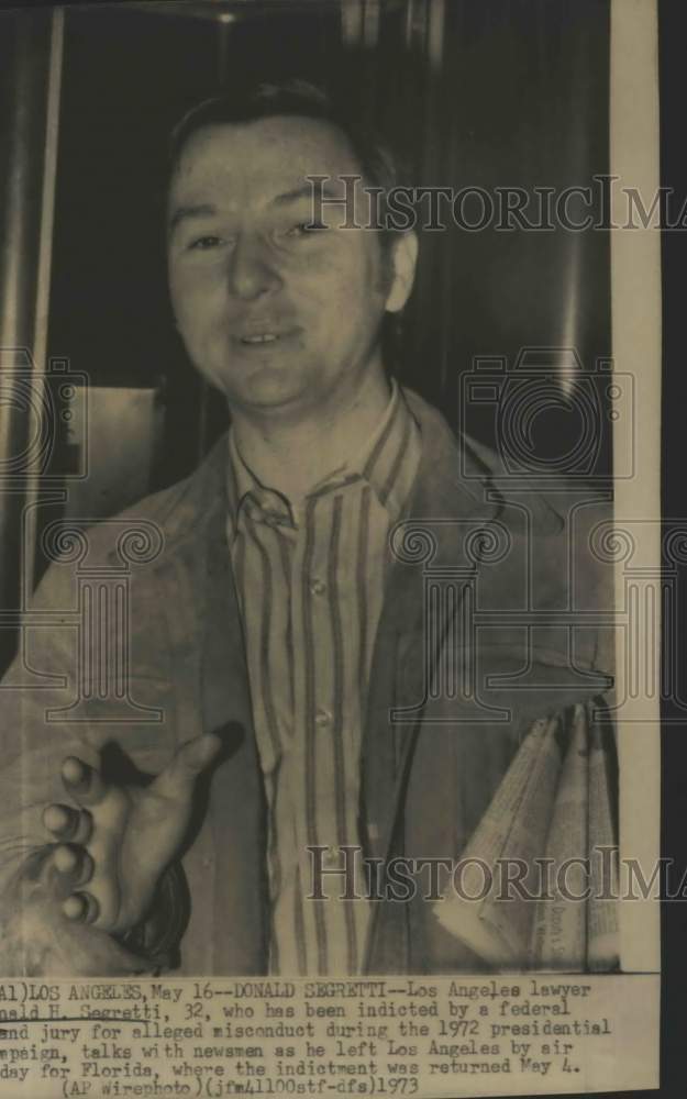 1973 Press Photo Donald Segretti, Los Angeles lawyer, California - saa23190