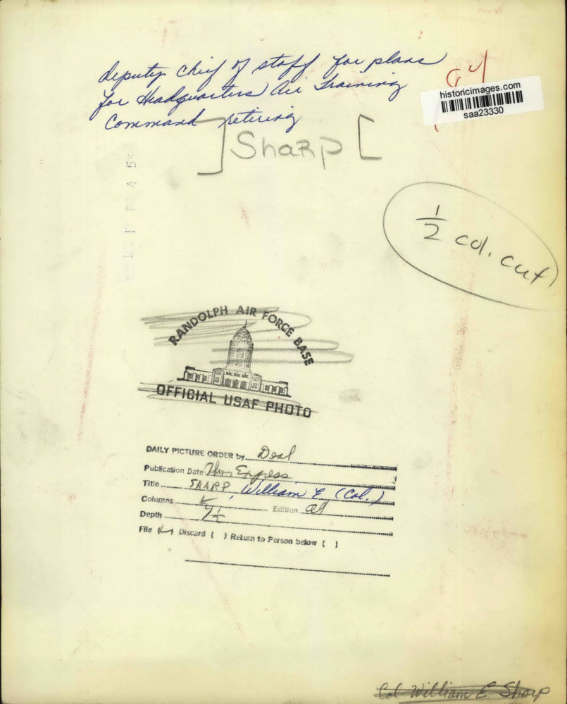1979 Press Photo Colonel William E. Sharp - saa23330