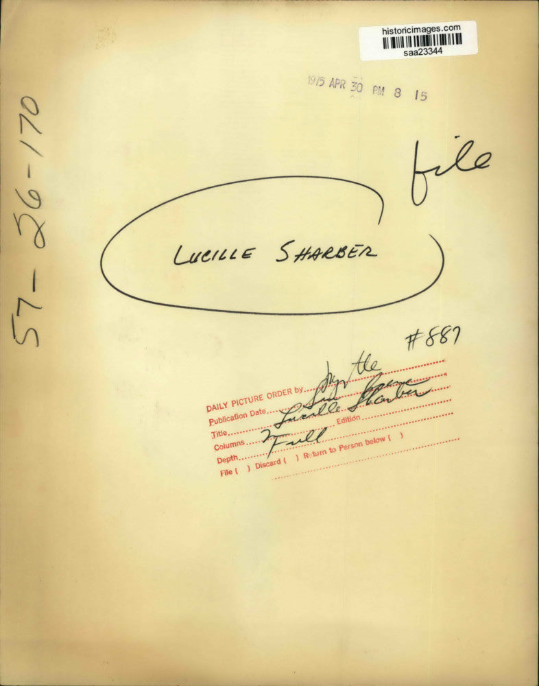 1975 Press Photo Lucille Sharber - saa23344