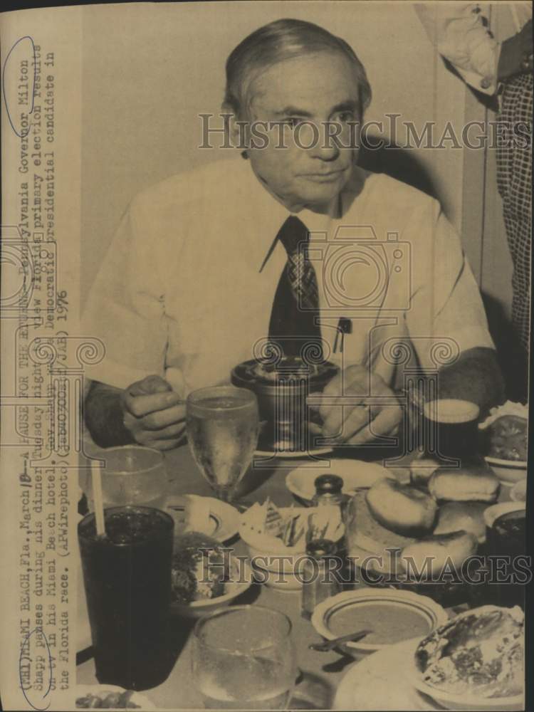 1976 Press Photo Pennsylvania Governor Milton Shapp, Miami, Florida - saa23348- Historic Images