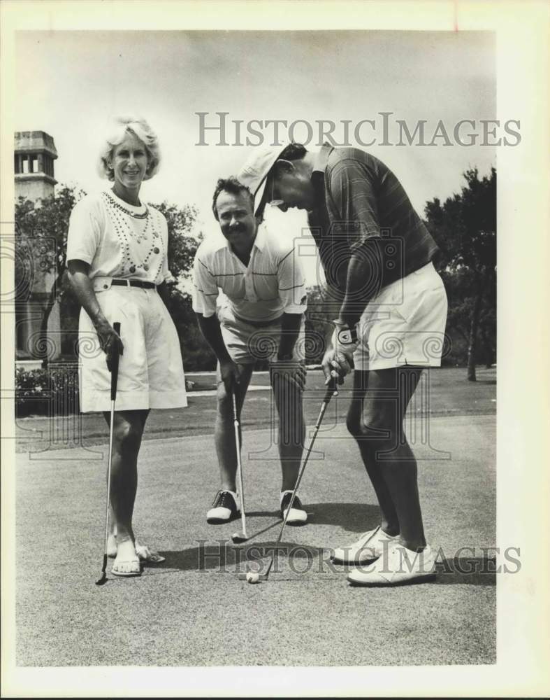 1986 Press Photo Carole Shapiro, John Korte, Don Shapiro at The Dominion, Texas- Historic Images