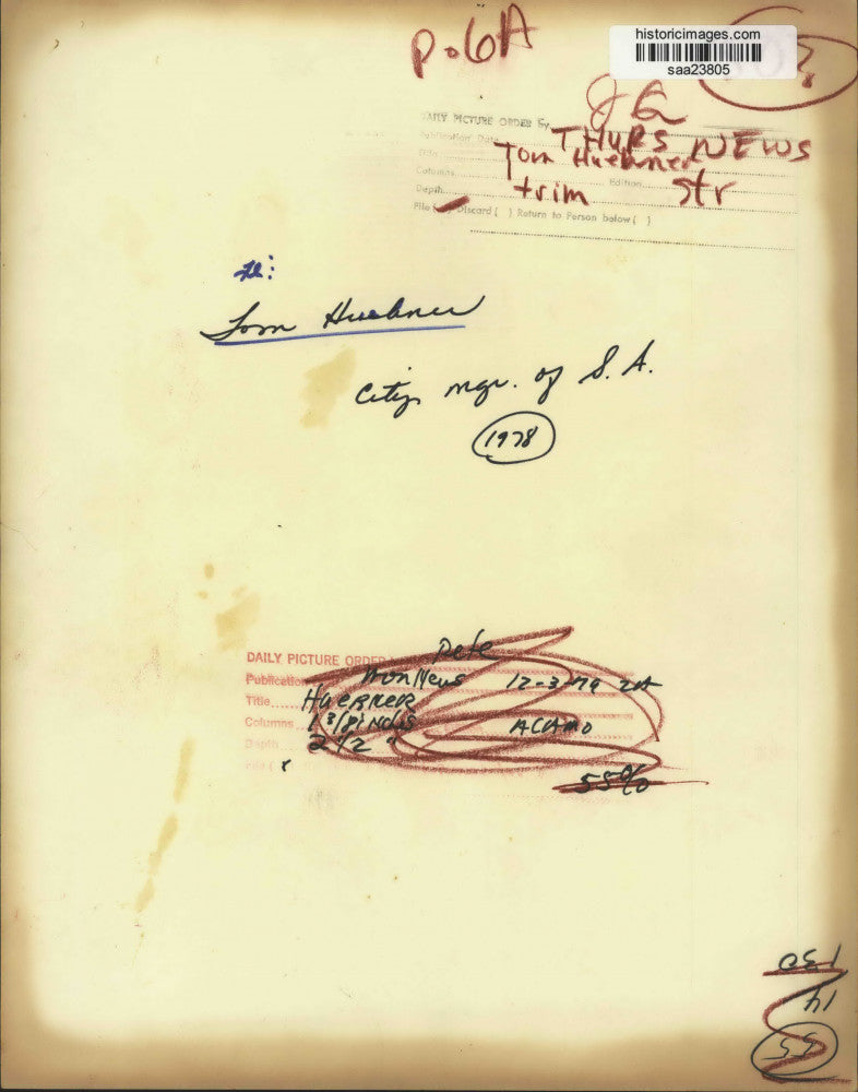 1978 Press Photo Tom Huebner, city manager of San Antonio, Texas - saa23805