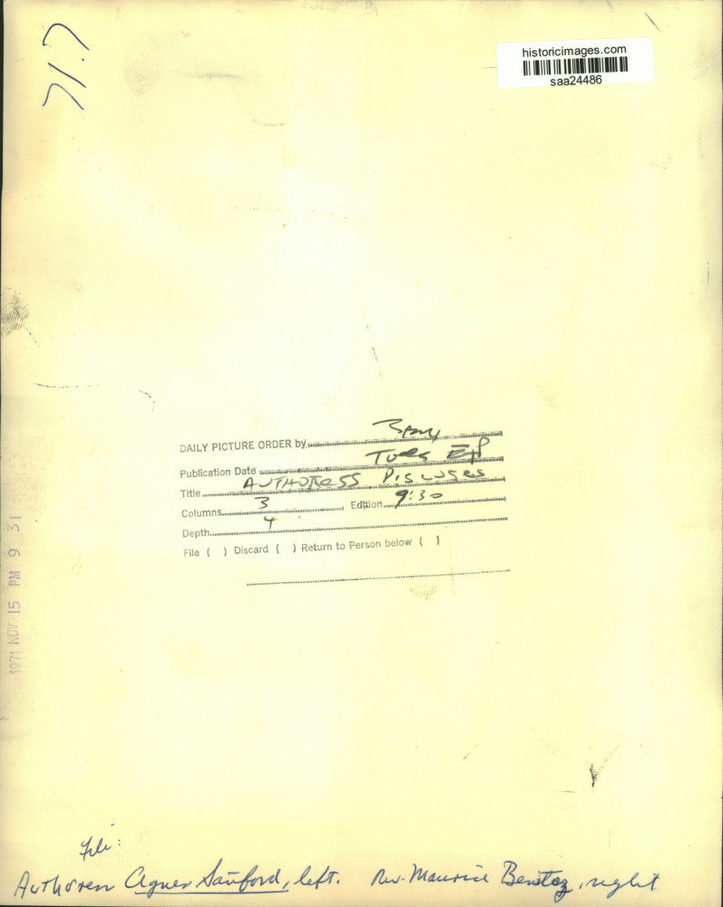 1971 Press Photo Authoress Agnes Sanford with Reverend Maurice Benitez