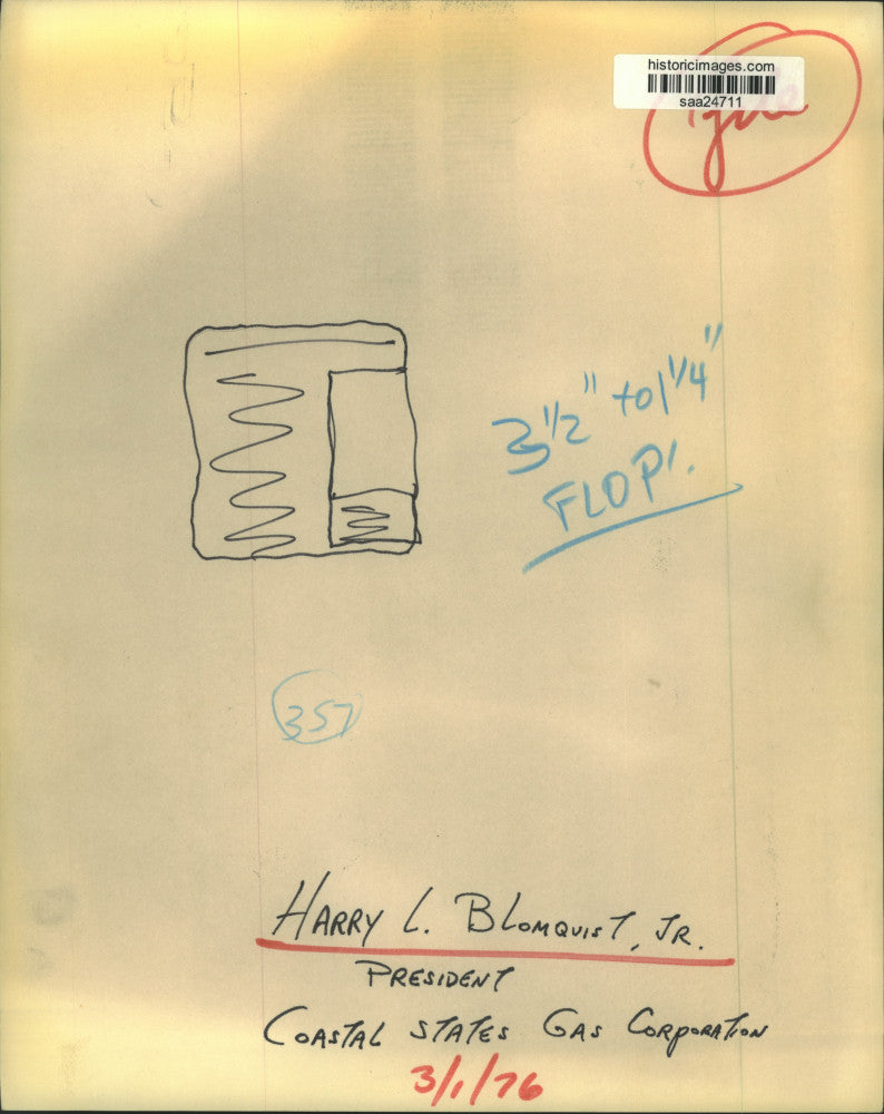 1976 Press Photo Harry Blomquist, Jr., Coastal States Gas Corporation President