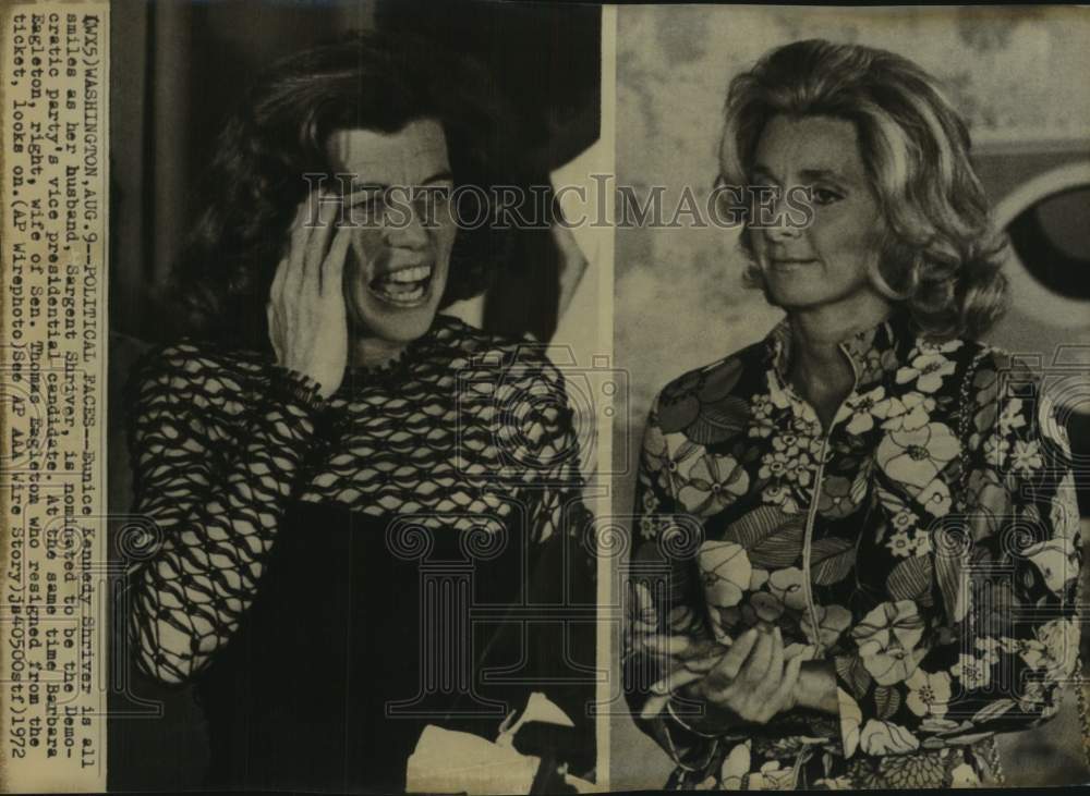 1972 Press Photo Eunice Kennedy Shriver and Barbara Eagleton, Washington