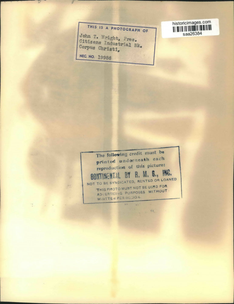 Press Photo John T. Wright, President, Citizens Industrial Bank, Texas