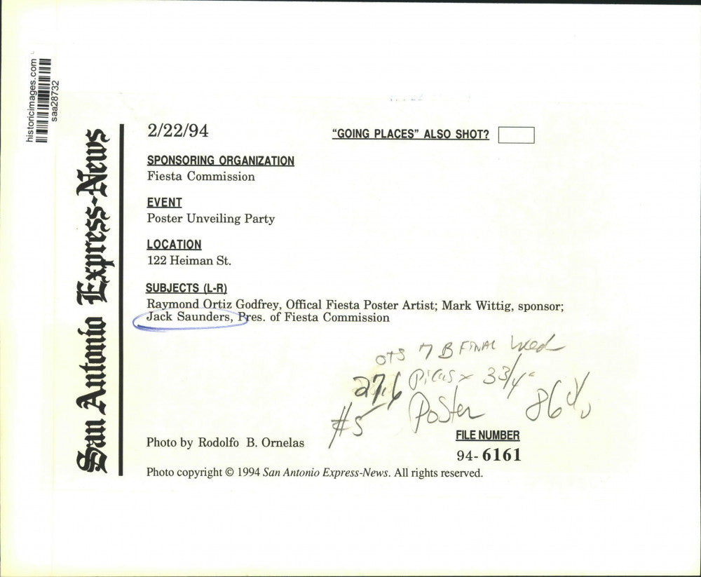 1994 Press Photo Fiesta Commission Poster Unveiling Party, Texas - saa28732