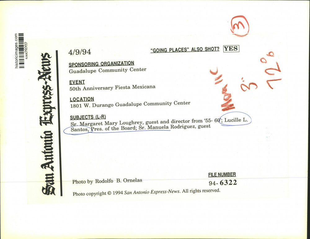 1994 Press Photo Guadalupe Community Center Fiesta Mexicana, Texas - saa29202