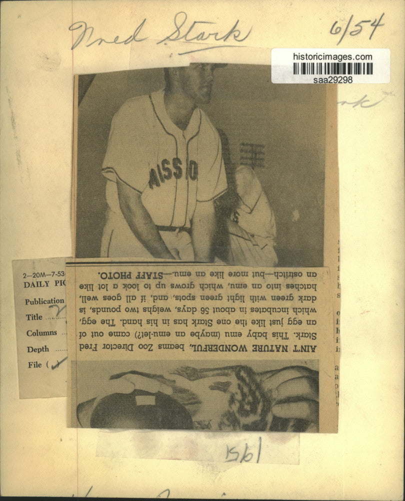 1951 Press Photo Photos of gentleman with Penguins and baseball player