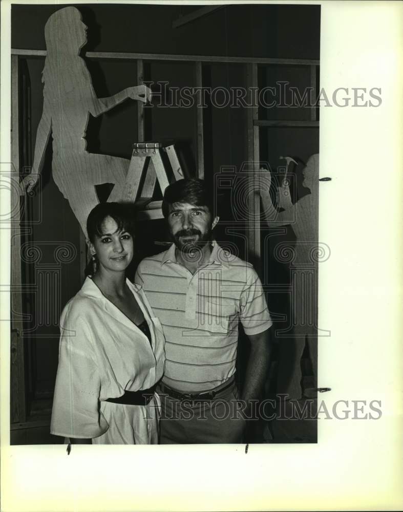1980 Press Photo Eric Weller and Teddi Rice at S.A.M.A. art exhibit, Texas- Historic Images