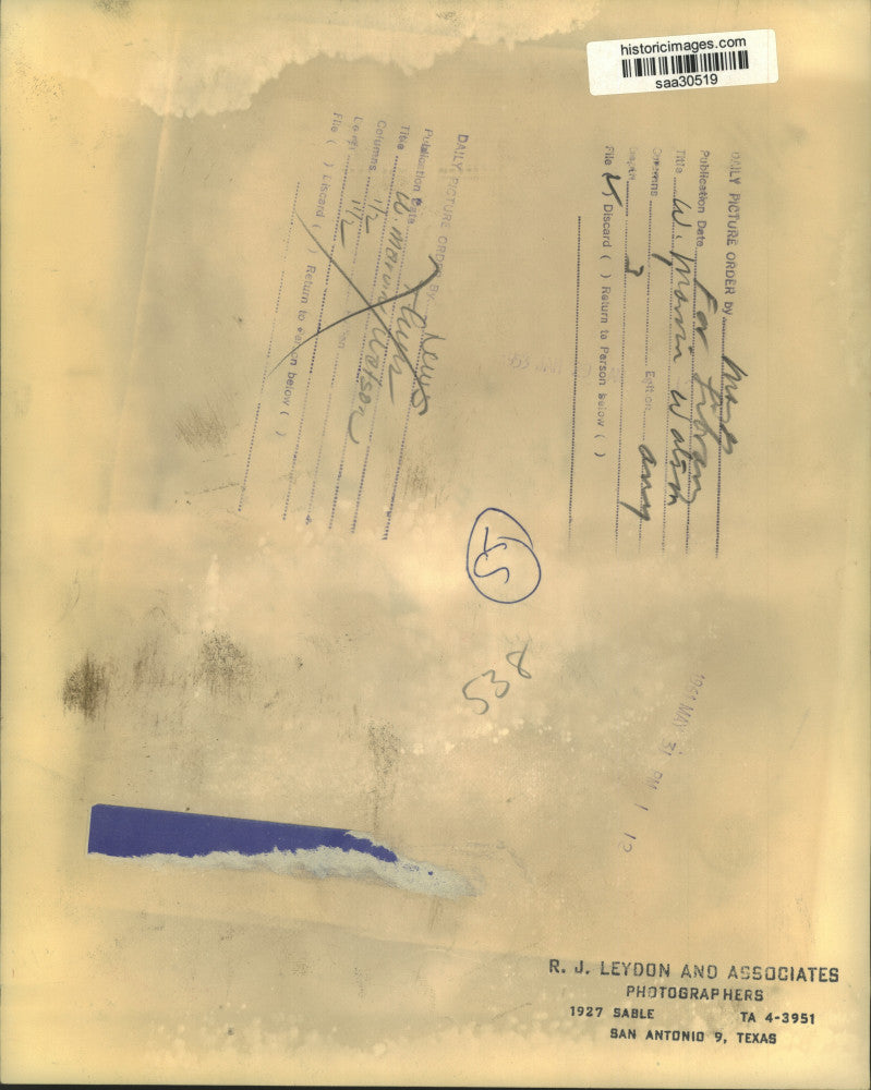 1953 Press Photo W. Marvin Watson speaking at San Antonio's Granada Hotel, Texas