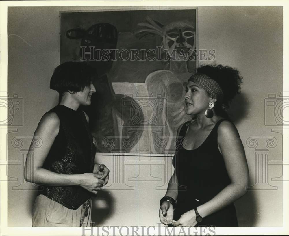 1989 Press Photo Opening reception for &quot;Neo Culture Expressionist,&quot; Texas- Historic Images