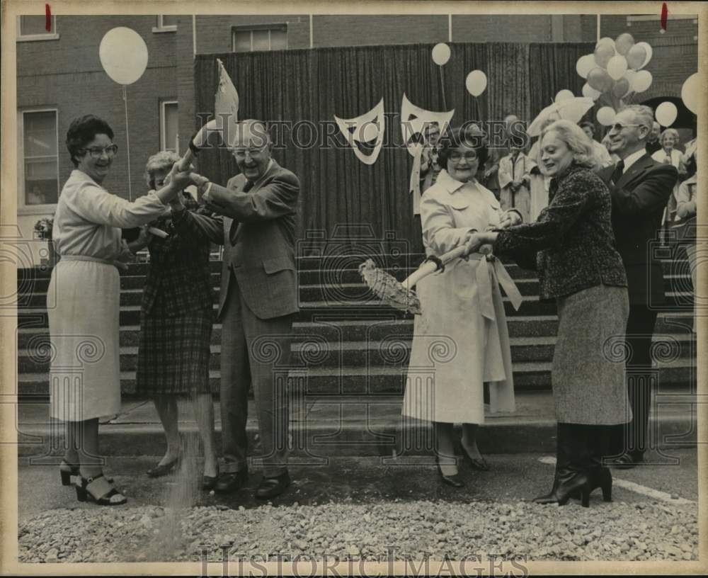 Press Photo Local Dignitaries Participate In Ground-Breaking Ceremonies- Historic Images