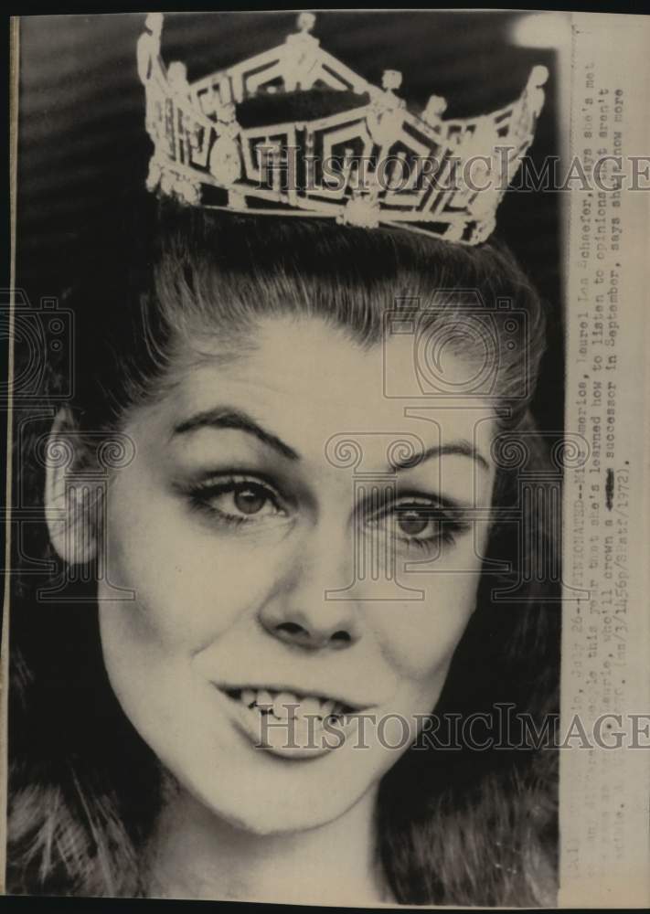 1972 Press Photo Laurel Lea Schaefer, Miss America, in Columbus, Ohio- Historic Images