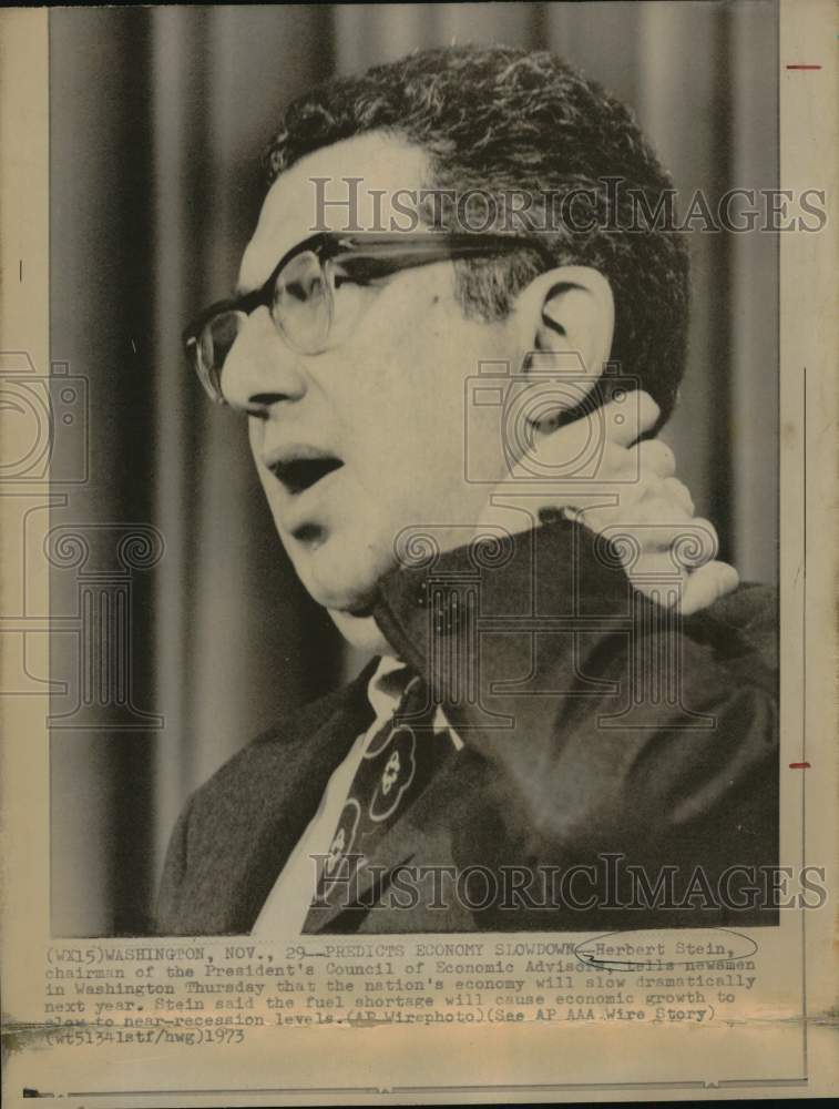 1973 Press Photo Herbert Stein, Council of Economic Advisers, Washington- Historic Images