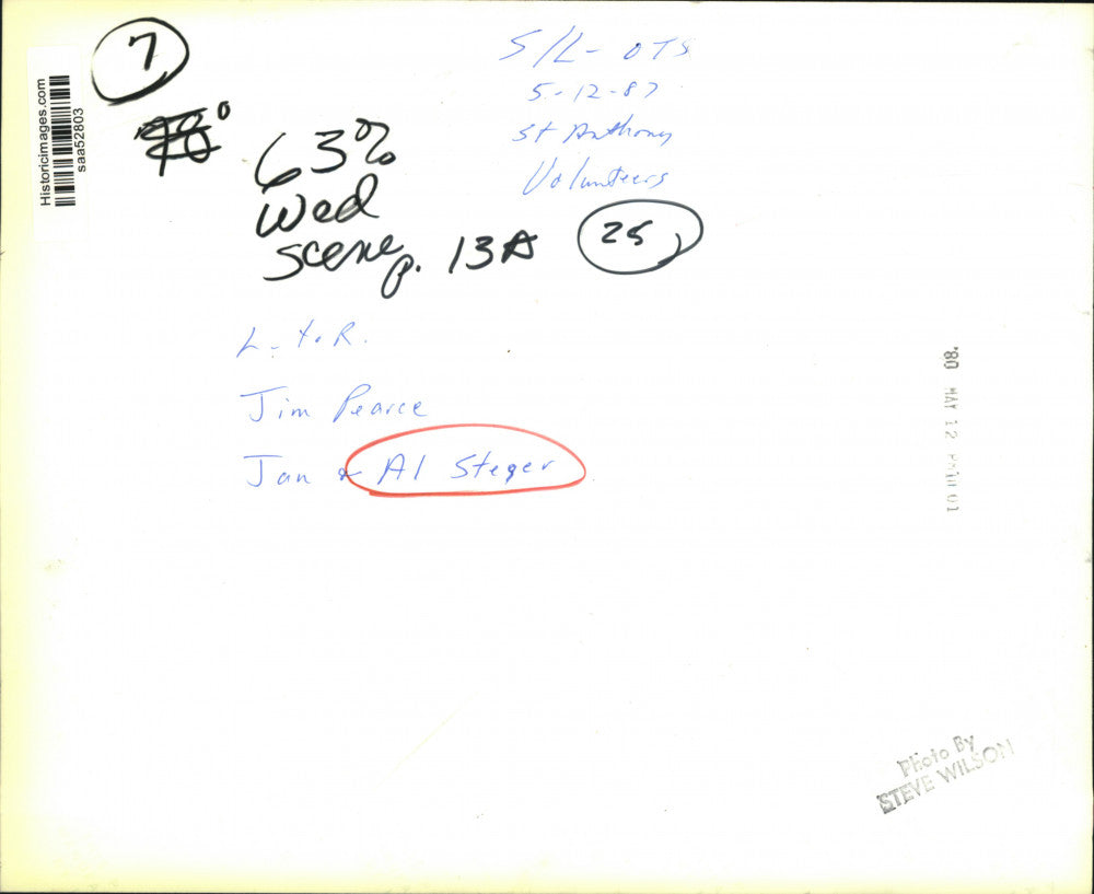 1980 Press Photo Jan & Al Steger and Jim Pearce, St. Anthony Volunteers