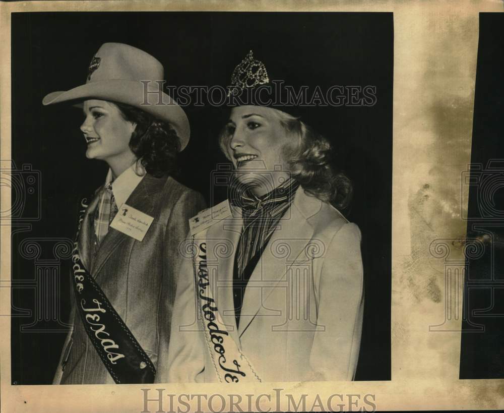 1979 Press Photo Miss Texas Rodeo, Miss Texan Teen At Pageant Kick-Off Reception- Historic Images