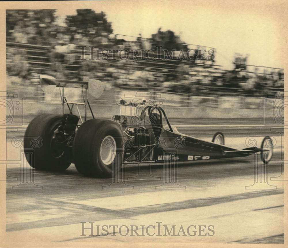 Press Photo Jim Haynes racing his dragster, Texas - saa55470- Historic Images