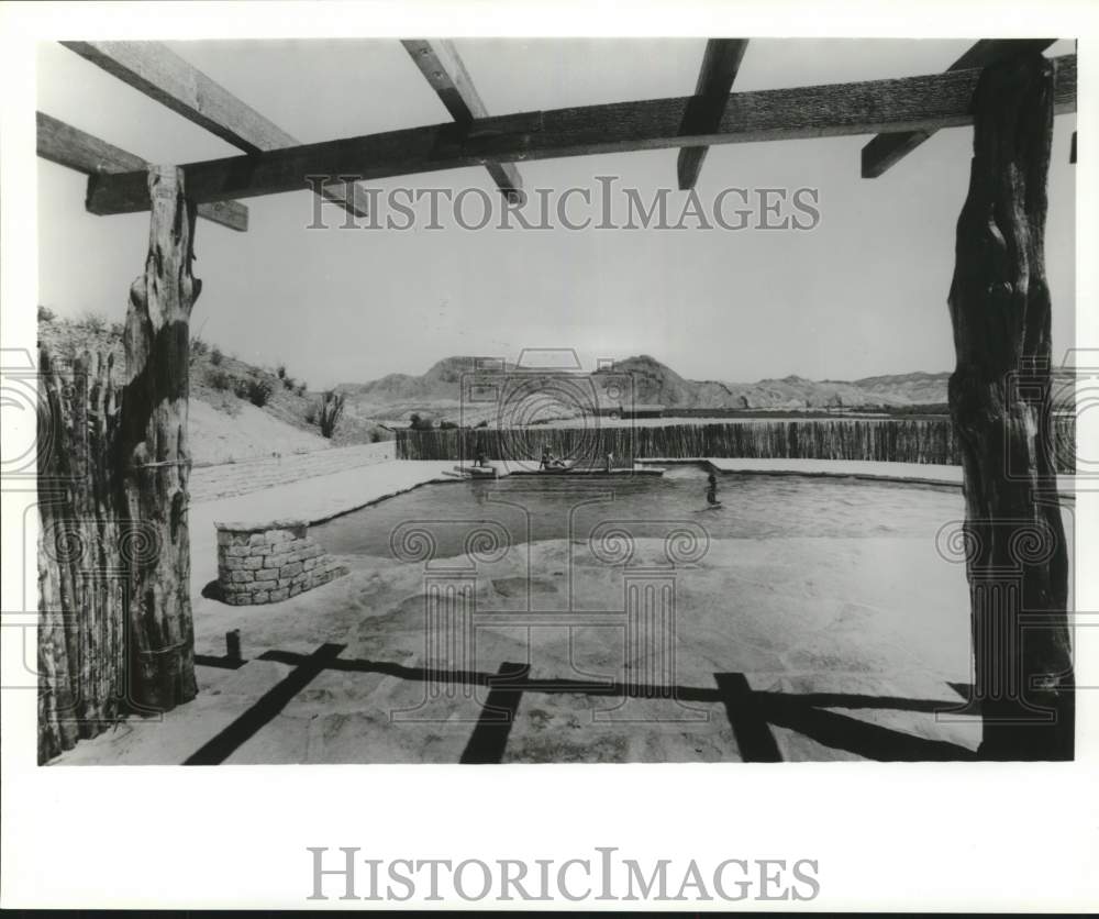 Press Photo A swimming pool at Lajitas along the scenic Rio Grande - saa55507- Historic Images