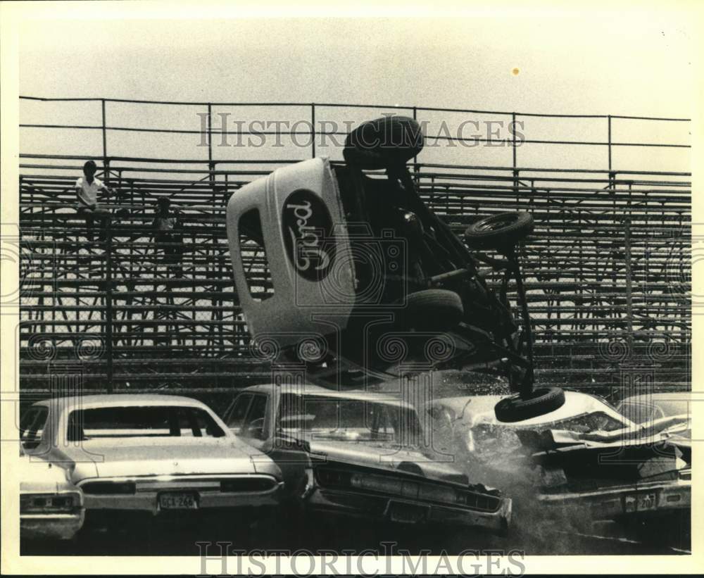Press Photo Ford Truck Flies Through the Air During Racing Action - saa56016- Historic Images