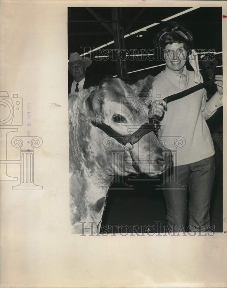 1971 Press Photo Diane Overpeck, champion "Brandy" at San Antonio Livestock Show- Historic Images