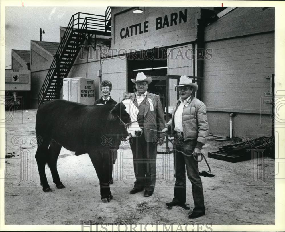 1986 Press Photo Scott West, Norman Hitzfelder and Jim Prue at Stock Show, Texas- Historic Images