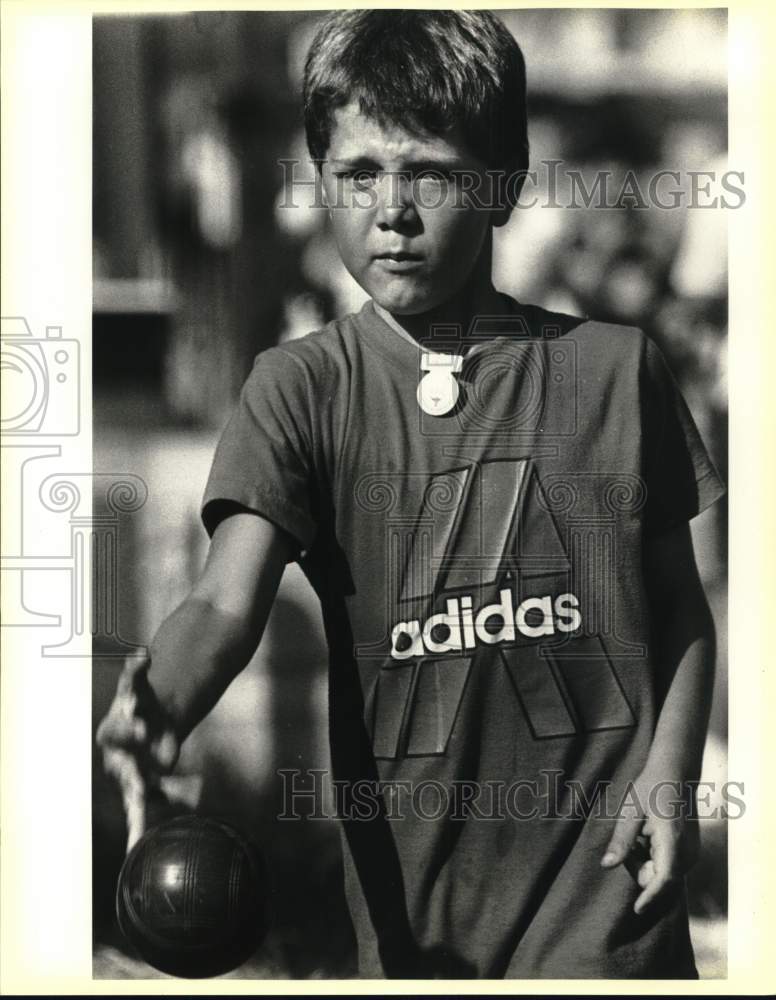 1988 Press Photo New Orleans Boy Plays At Texas Folklife Festival, San Antonio- Historic Images