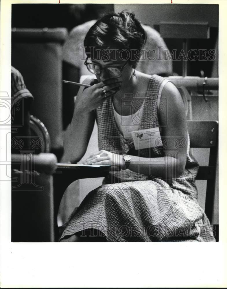 1988 Press Photo Danielle Morissette during U.S. Academic Decathlon, Texas- Historic Images